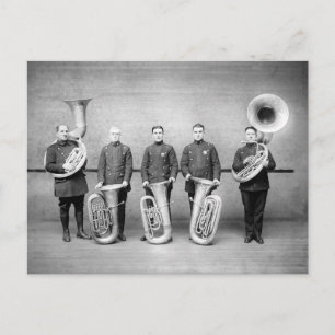 Tuba-spelers van politieorkest, 1915 briefkaart