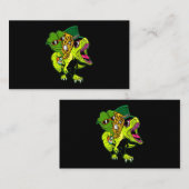 Tuba St Patricks Day Boys Kinder Shamrock Dinosaur Visitekaartje (Voorkant / Achterkant)