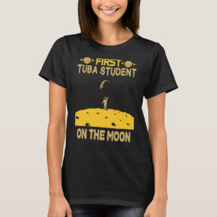 Tuba-student op de maan t-shirt