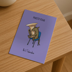 Tubacabra Tuba Speler Chupacabra Woordspeling Kuns Briefkaart