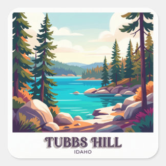 Tubbs Hill Coeur d'Alene Idaho Vierkante Sticker