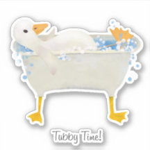 Tubby Time! Eend die ontspant in een webvoetbad