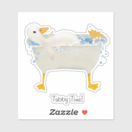 Tubby Time! Eend die ontspant in een webvoetbad  Sticker