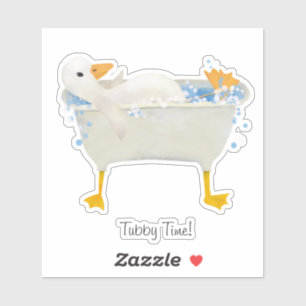 Tubby Time! Eend die ontspant in een webvoetbad  Sticker