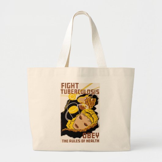 Tuberculose bestrijden grote tote bag (Voorkant)