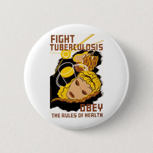Tuberculose bestrijden ronde button 5,7 cm