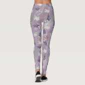 Tuberose en lavender Bloomen op Rozen bladen Leggings (Achterkant)