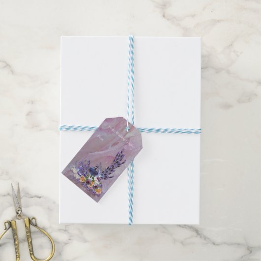 Tuberose en lavender Blooms Cadeaulabel (Met Touw)