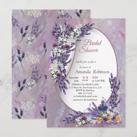 Tuberose en lavender Blooms Kaart (Voorkant / Achterkant)