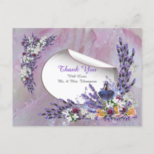 Tuberose & Lavendel Bloemen Dank u Aankondigingskaart