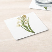 tuberose (Tuberosa sp.) van Redouté Vierkante Kartonnen Onderzetter (Schuin)