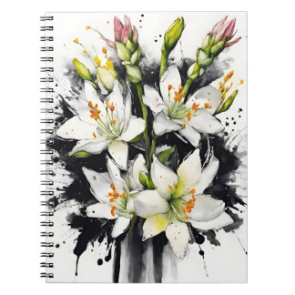 Tuberose - Watercolor flowers Notitieboek