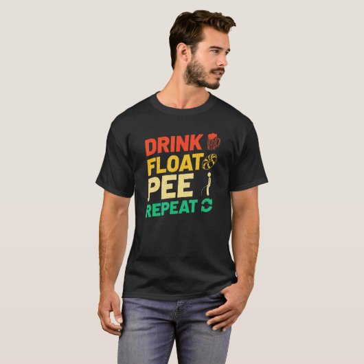 Tubing Drink Float Pee Repeat Summer Float T T-shirt (Voorkant volledig)
