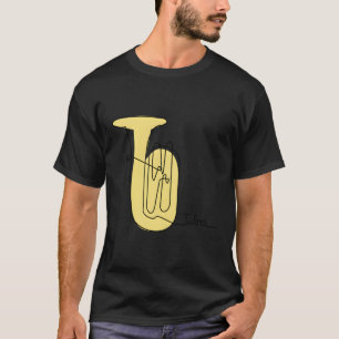 Tubist Messing Muziek One-Line Tuba T-shirt