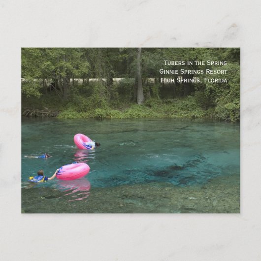 Tubistes sur une carte postale de printemps (Devant)