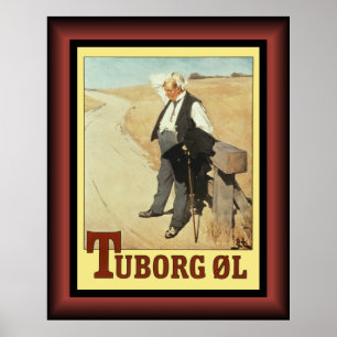 Tuborg ~ Het dorstige Man ~ Erik Henningsen ~ Pos Poster