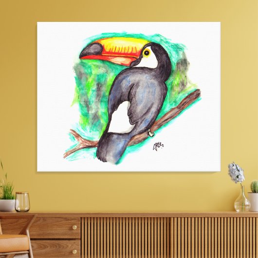 Tucan Canvas Afdruk (Insitu (Woonkamer))