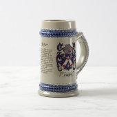 Tucker Family Crest Stein Bierpul (Voorkant rechts)