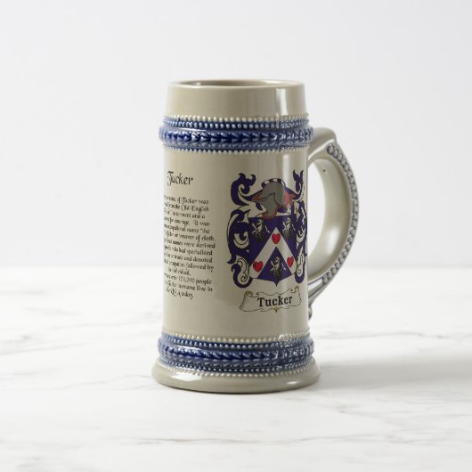 Tucker Family Crest Stein Bierpul (Voorkant rechts)