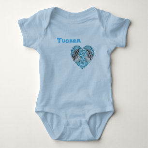 Tucker naam met orka's, baby body romper