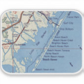Tuckerton NJ  kaart Sticker (Voorkant)