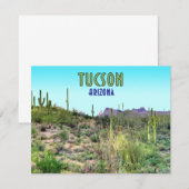 Tucson Arizona Cactus en Berg Plat Kaart (Voorkant / Achterkant)