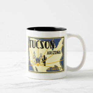 Tucson, Arizona De Sunshine City Tweekleurige Koffiemok