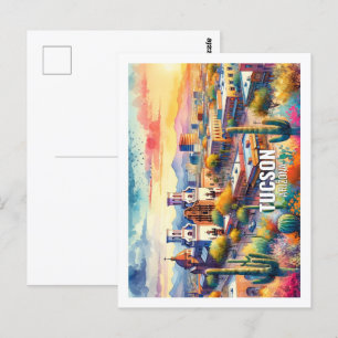 Tucson Arizona Famous Travel Place waterverf Briefkaart