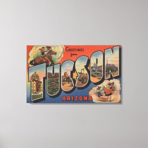Tucson, Arizona - grote letterscènes Canvas Afdruk