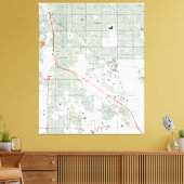 Tucson Arizona Map (1992) Canvas Afdruk (Insitu (Woonkamer))