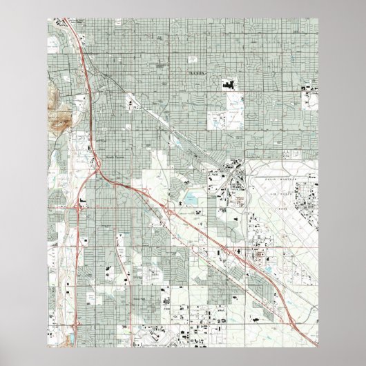 Tucson Arizona Map (1992) Poster (Voorkant)