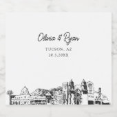 Tucson Arizona Mariage Champagne Étiquette (Étiquettes simples)