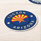 Tucson Arizona Ronde Kartonnen Onderzetter (Gebogen)
