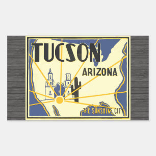 Tucson Arizona The Sunshine City, Rechthoekige Sticker