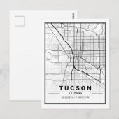 Tucson Arizona USA Travel City Carte (Devant / Derrière)
