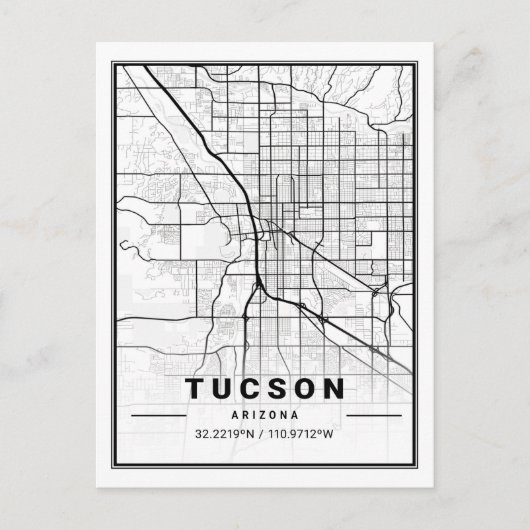 Tucson Arizona USA Travel City Carte (Devant)