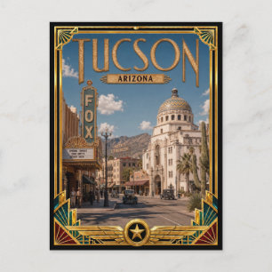 Tucson Arizona Vintage Art Deco Gouden Tijdperk Briefkaart