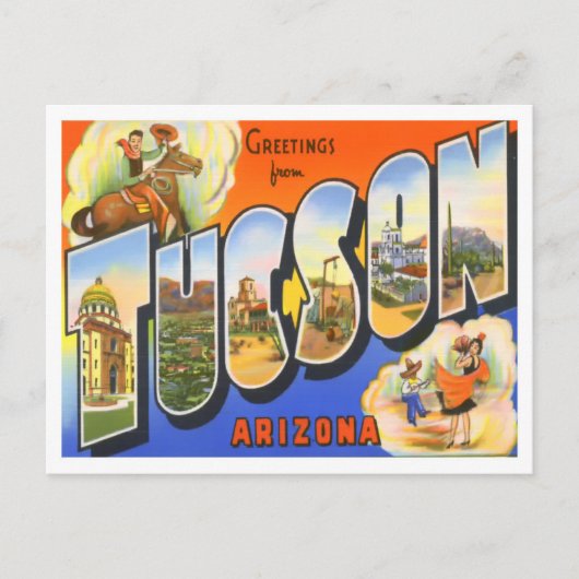 Tucson, Arizona Vintage Big Lettres Carte postale (Devant)