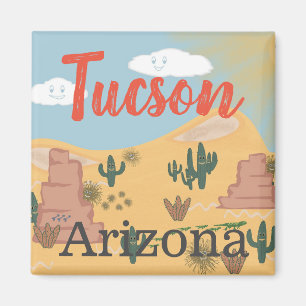 Tucson Arizona woestijn illustratie Magneet