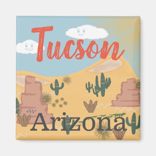 Tucson Arizona woestijn illustratie Magneet (Voorkant)