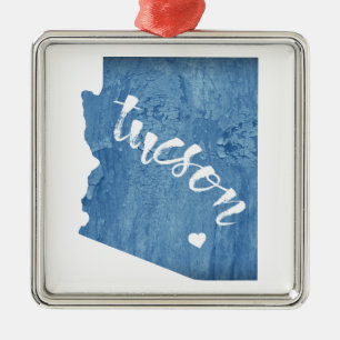 Tucson Arizona Wood Grain Metalen Ornament