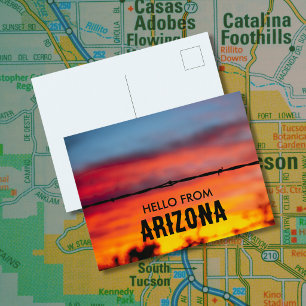Tucson Arizona Zonsondergang Originele fotografi Briefkaart