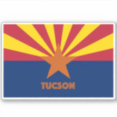 Tucson AZ Vlag Sticker (Voorkant)