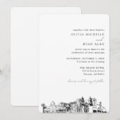 Tucson bruiloft elegante moderne skyline uitnodigi kaart (Voorkant / Achterkant)