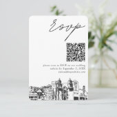 Tucson Bruiloft Moderne RSVP QR Code Klein Informatiekaartje (Staand voorkant)