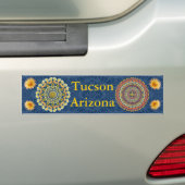 Tucson Bumpersticker met Barrel Cactus Mandalas (Op auto)