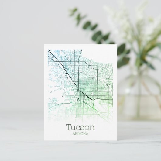 Tucson City Map Briefkaart (Staand voorkant)