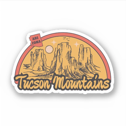 Tucson Mountains, Arizona Sticker (Devant)