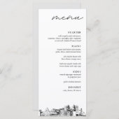 Tucson Skyline Modern Mariage Diner Menu (Devant / Derrière)