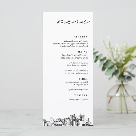 Tucson Skyline Modern Mariage Diner Menu (Debout devant)
